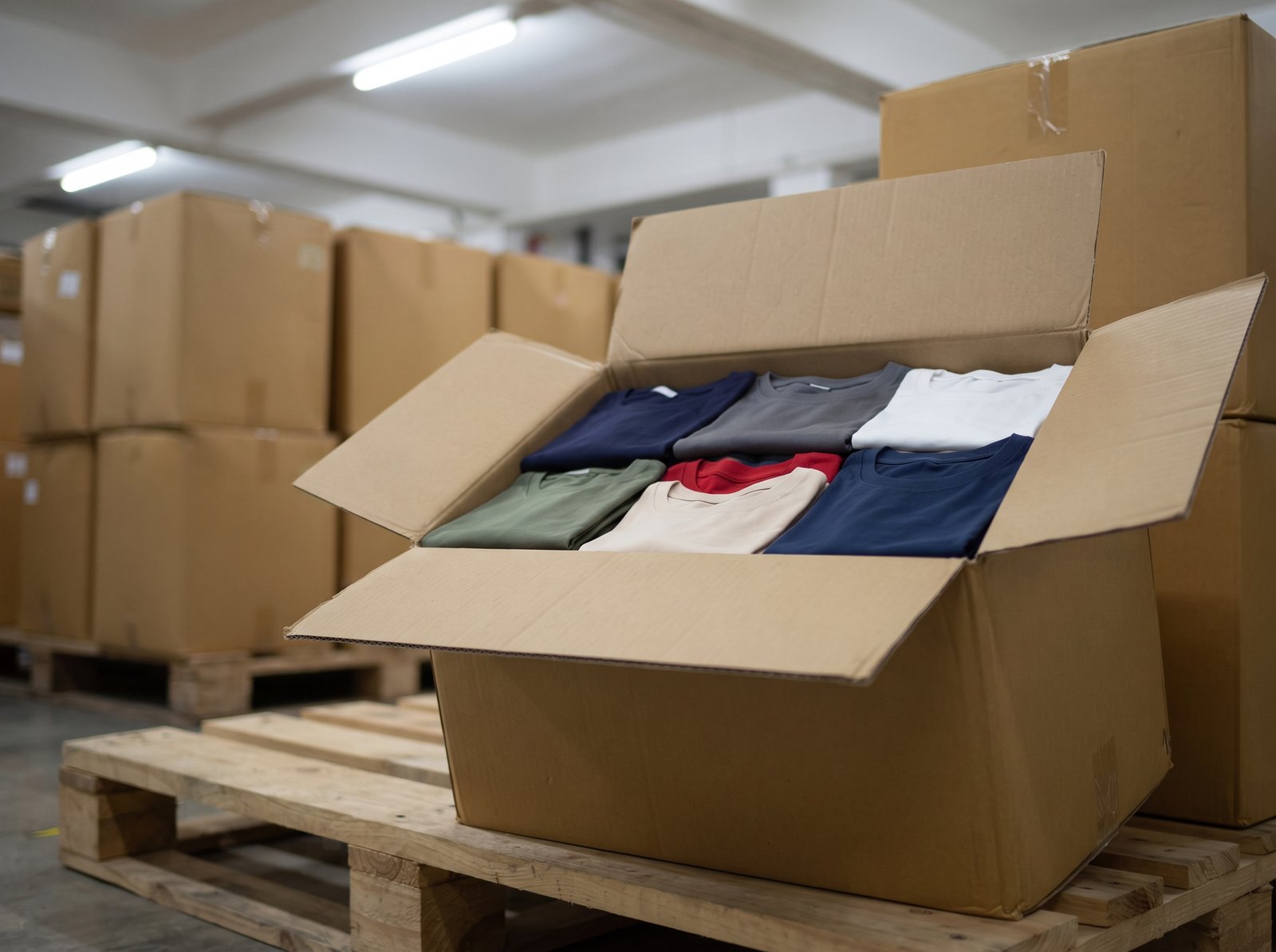 Plain cotton tees in poly packs